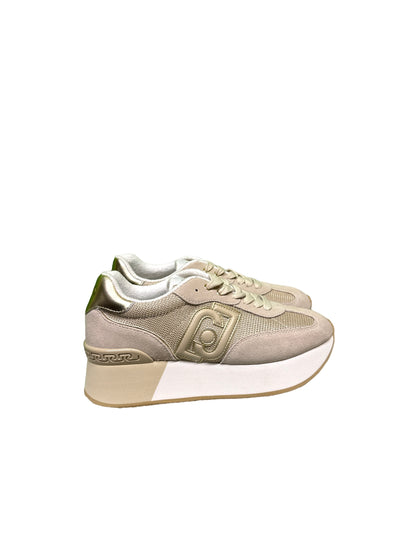 Sneakers sand platform in brighty mesh