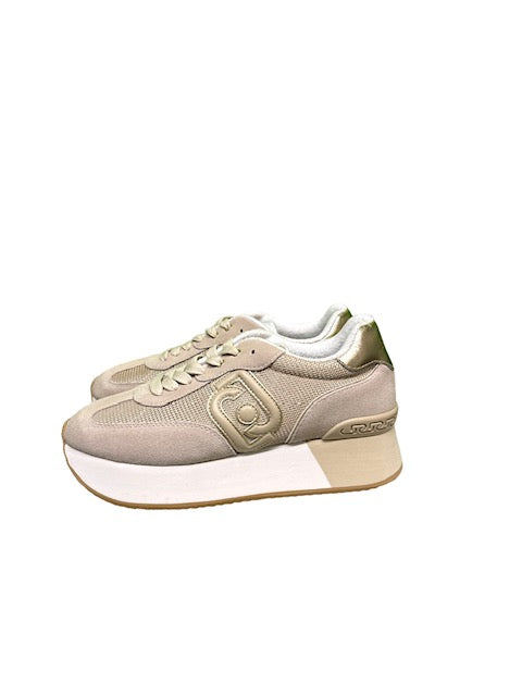 Sneakers sand platform in brighty mesh