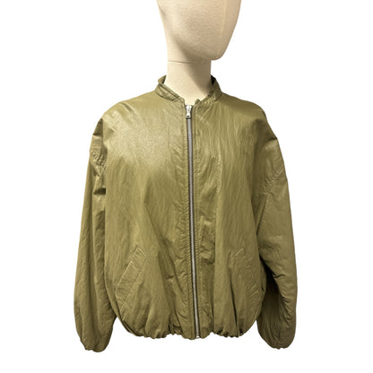 Bomber Oversize Militare Effetto Pelle