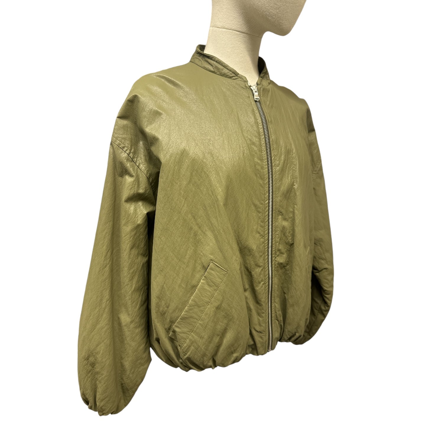 Bomber Oversize Militare Effetto Pelle