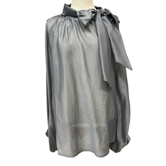 Camicia Grigio Con Fiocco Manica Ballon